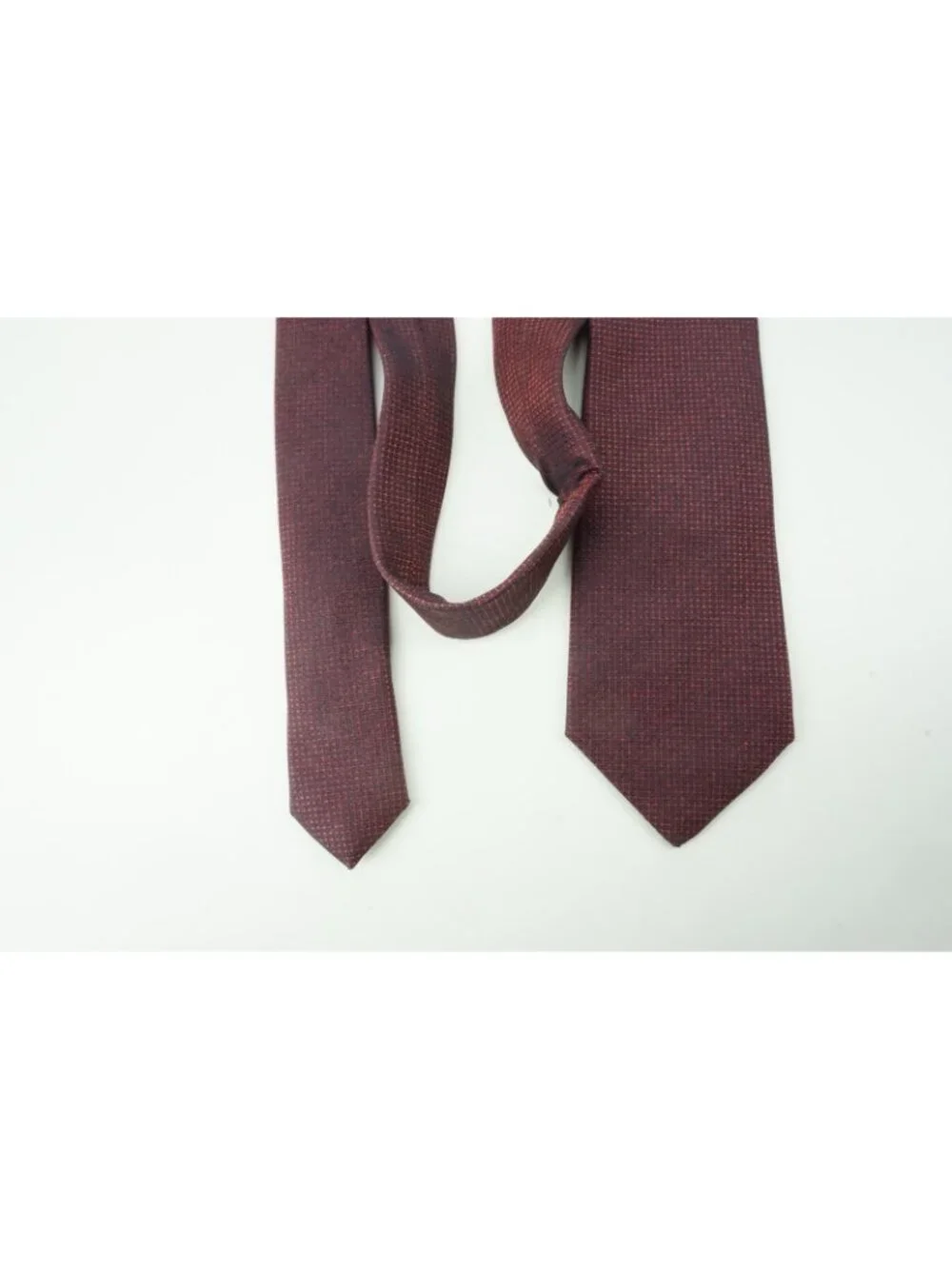 Canali Cherry Red Birdseye Woven 100% Silk Tie Brand New With Tags